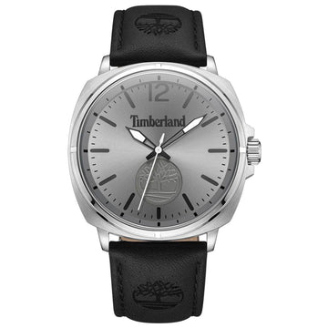 Αντρικό ρολόι Timberland Williston TDWGA0010602 με μαύρο δερμάτινο λουράκι και γκρι καντράν διαμέτρου 44mm.